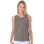 Blue Brown Leopard Women s Basketball Tank Top