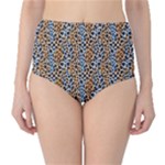 Blue Brown Leopard Classic High-Waist Bikini Bottoms