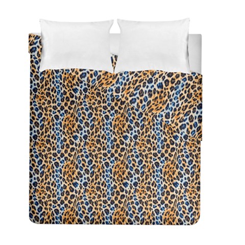 Blue Brown Leopard Duvet Cover Double Side (Full/ Double Size) from ArtsNow.com