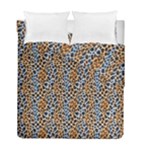 Blue Brown Leopard Duvet Cover Double Side (Full/ Double Size)