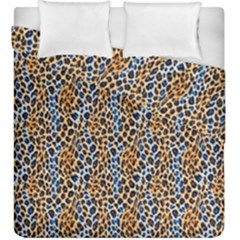 Blue Brown Leopard Duvet Cover Double Side (King Size) from ArtsNow.com