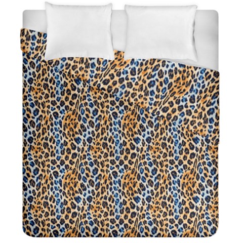 Blue Brown Leopard Duvet Cover Double Side (California King Size) from ArtsNow.com