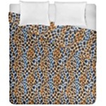 Blue Brown Leopard Duvet Cover Double Side (California King Size)