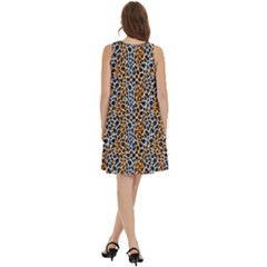Round Neck Sleeve Casual Dress With Pockets 
