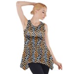 Blue Brown Leopard Side Drop Tank Tunic