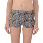 Blue Brown Leopard Reversible Boyleg Bikini Bottoms