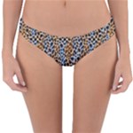 Blue Brown Leopard Reversible Hipster Bikini Bottoms