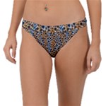 Blue Brown Leopard Band Bikini Bottoms