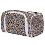 Blue Brown Leopard Toiletries Pouch