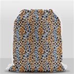 Blue Brown Leopard Drawstring Bag (Small)