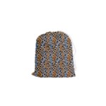 Blue Brown Leopard Drawstring Pouch (XS)