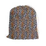 Blue Brown Leopard Drawstring Pouch (2XL)
