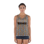 Blue Brown Leopard Sport Tank Top 