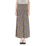 Blue Brown Leopard Full Length Maxi Skirt