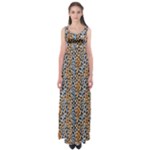 Blue Brown Leopard Empire Waist Maxi Dress