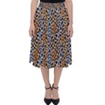 Blue Brown Leopard Classic Midi Skirt