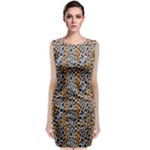 Blue Brown Leopard Classic Sleeveless Midi Dress