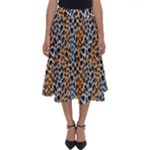 Blue Brown Leopard Perfect Length Midi Skirt