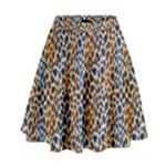 Blue Brown Leopard High Waist Skirt