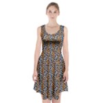 Blue Brown Leopard Racerback Midi Dress