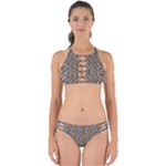 Blue Brown Leopard Perfectly Cut Out Bikini Set
