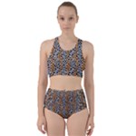 Blue Brown Leopard Racer Back Bikini Set