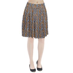 Blue Brown Leopard Pleated Skirt from ArtsNow.com