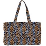 Blue Brown Leopard Canvas Work Bag