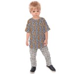 Blue Brown Leopard Kids  Raglan T-Shirt