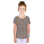 Blue Brown Leopard Kids  One Piece T-Shirt