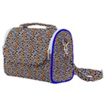 Blue Brown Leopard Satchel Shoulder Bag