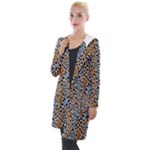 Blue Brown Leopard Hooded Pocket Cardigan