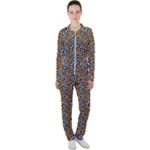 Blue Brown Leopard Casual Jacket and Pants Set