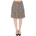 Blue Brown Leopard Velvet High Waist Skirt