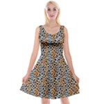 Blue Brown Leopard Reversible Velvet Sleeveless Dress