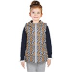 Blue Brown Leopard Kids  Hooded Puffer Vest