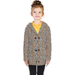 Blue Brown Leopard Kids  Double Breasted Button Coat