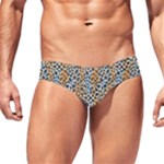 Blue Brown Leopard Men s Swim Brief