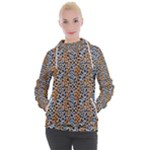 Blue Brown Leopard Women s Hooded Pullover