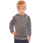 Blue Brown Leopard Kids  Hooded Pullover