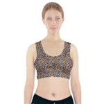 Blue Brown Leopard Sports Bra With Pocket