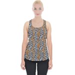 Blue Brown Leopard Piece Up Tank Top