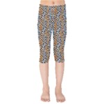 Blue Brown Leopard Kids  Capri Leggings 