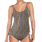 Blue Brown Leopard Tankini Set