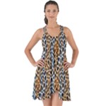 Blue Brown Leopard Show Some Back Chiffon Dress