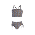 Blue Brown Leopard Girls  Tankini Swimsuit