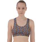Blue Brown Leopard Back Weave Sports Bra
