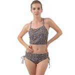 Blue Brown Leopard Mini Tank Bikini Set