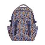 Blue Brown Leopard Carry-on Double Buckle Travel Backpack