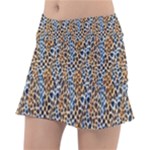 Blue Brown Leopard Classic Tennis Skirt